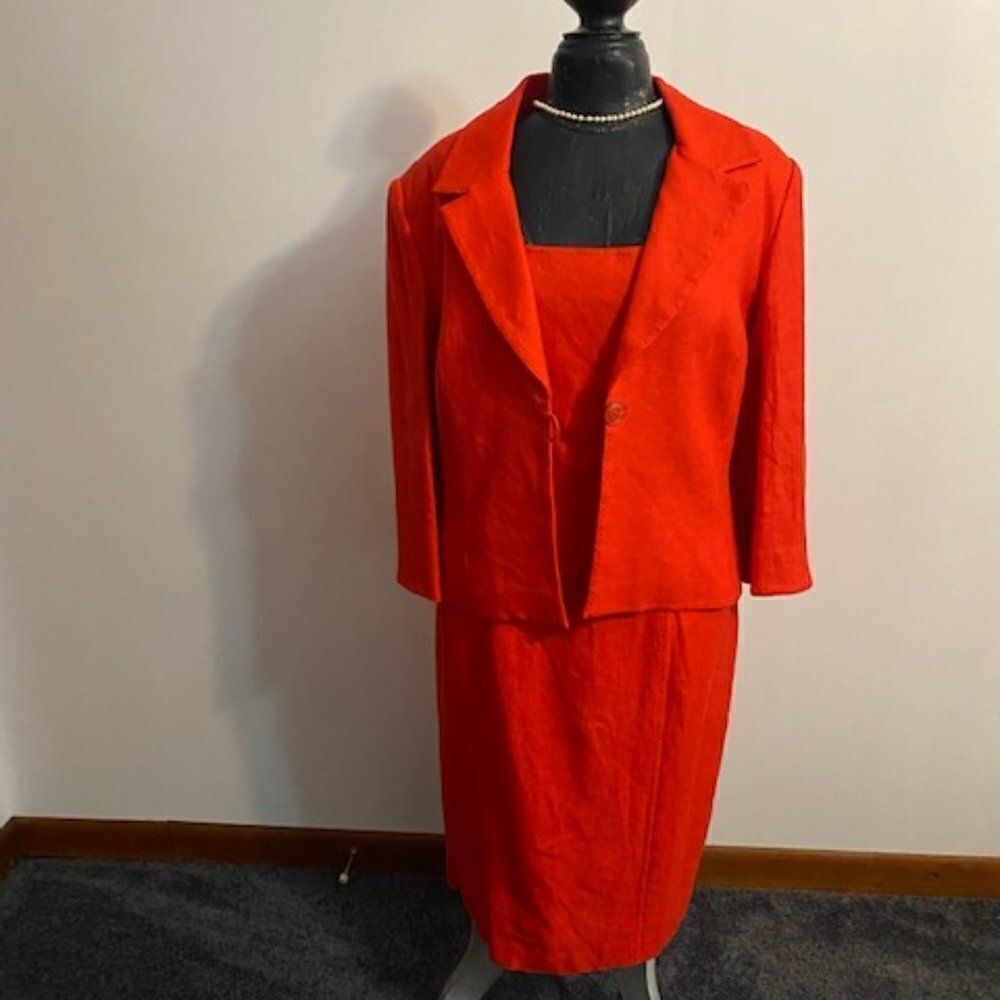 Donna Morgan Orange dress and jacket, size 16